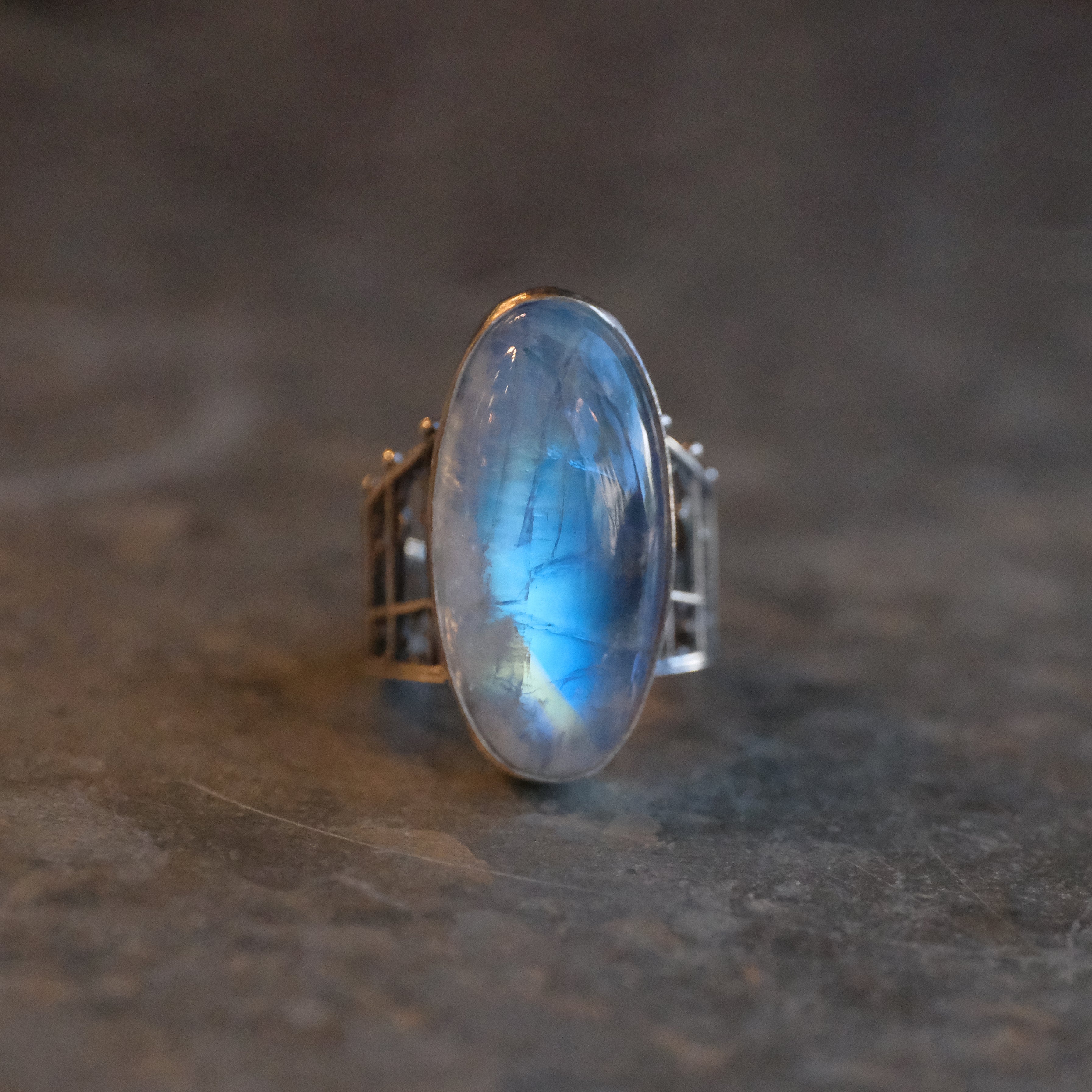 Moonstone Cathedral Ring (Size 7) - One of a Kind