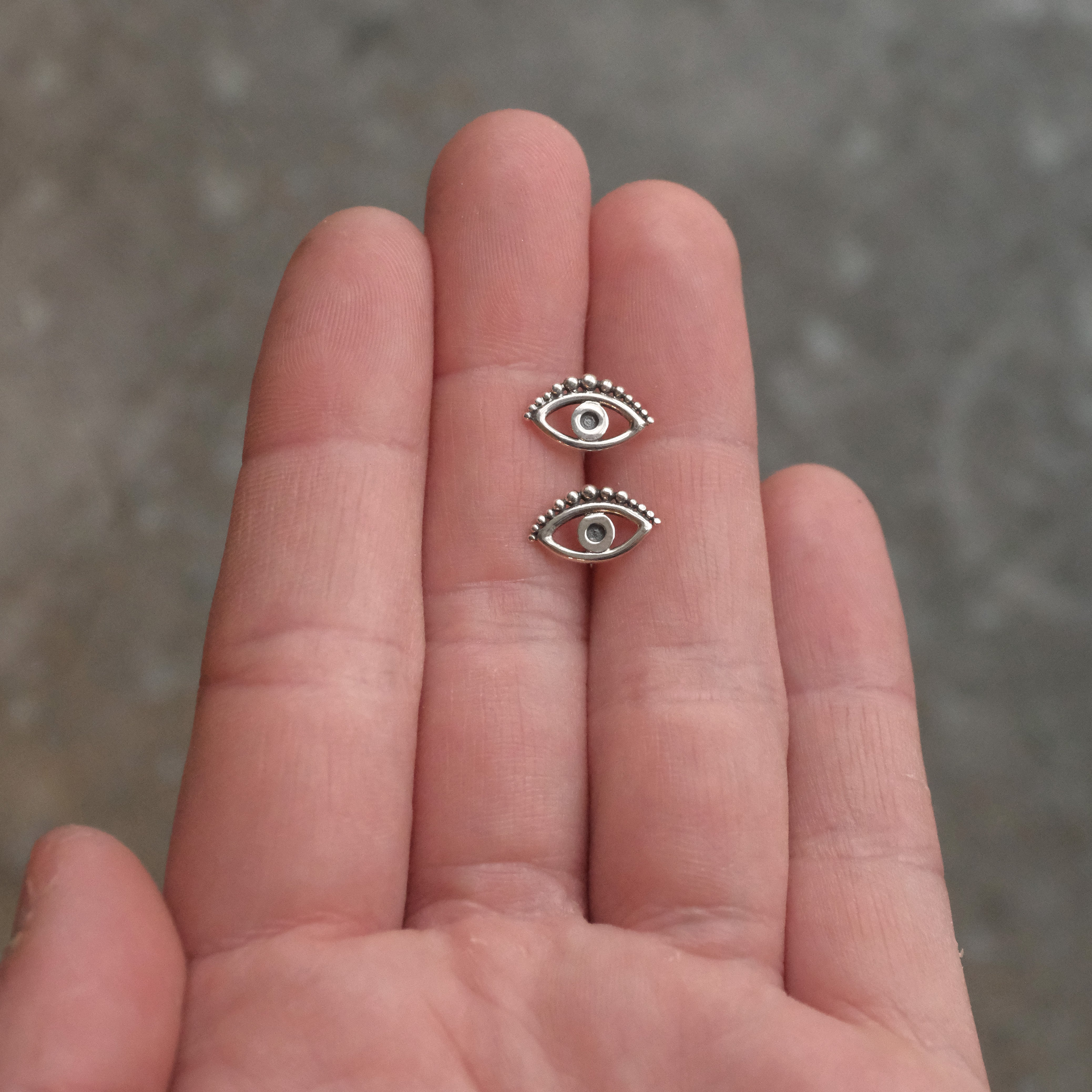 Sterling Evil Eye Studs