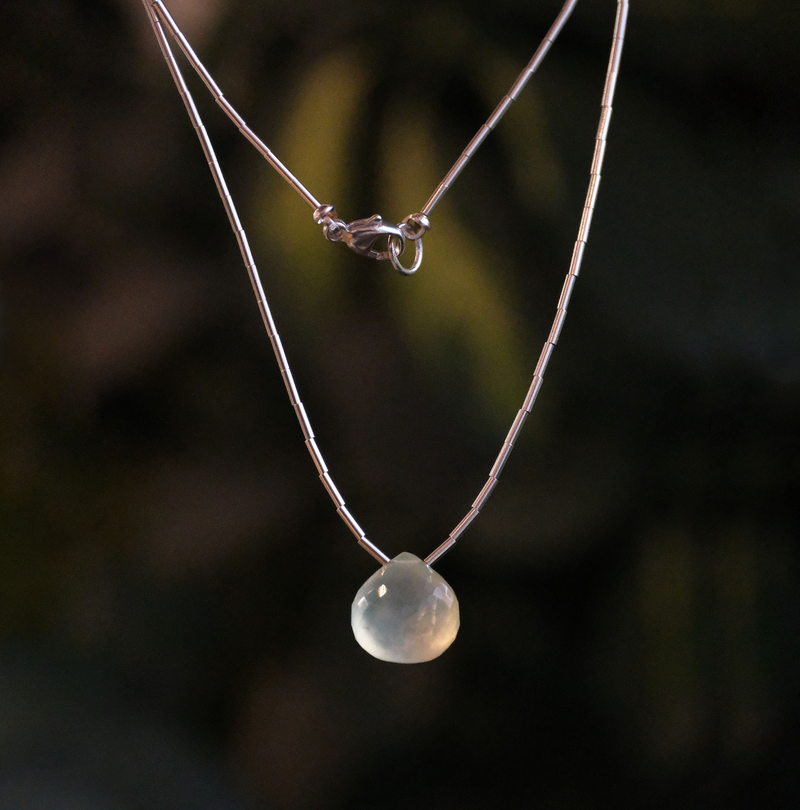 Glow Prehnite Liquid Silver Necklace