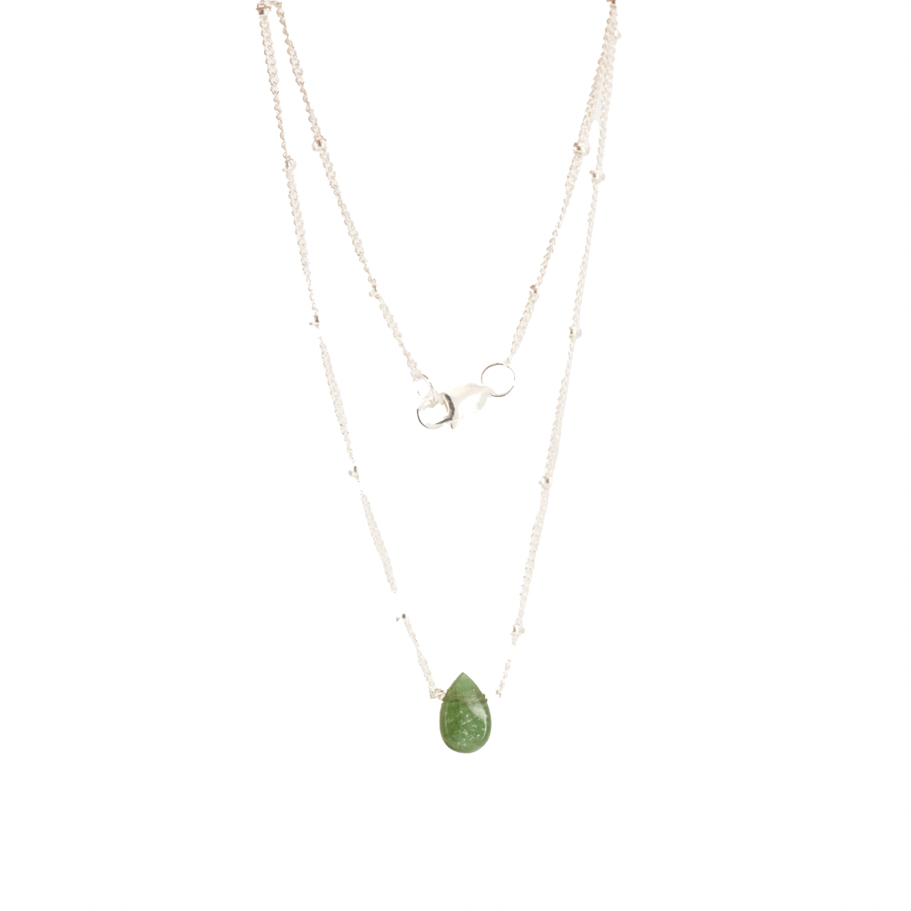 Tiny Tourmaline + Sterling Necklace