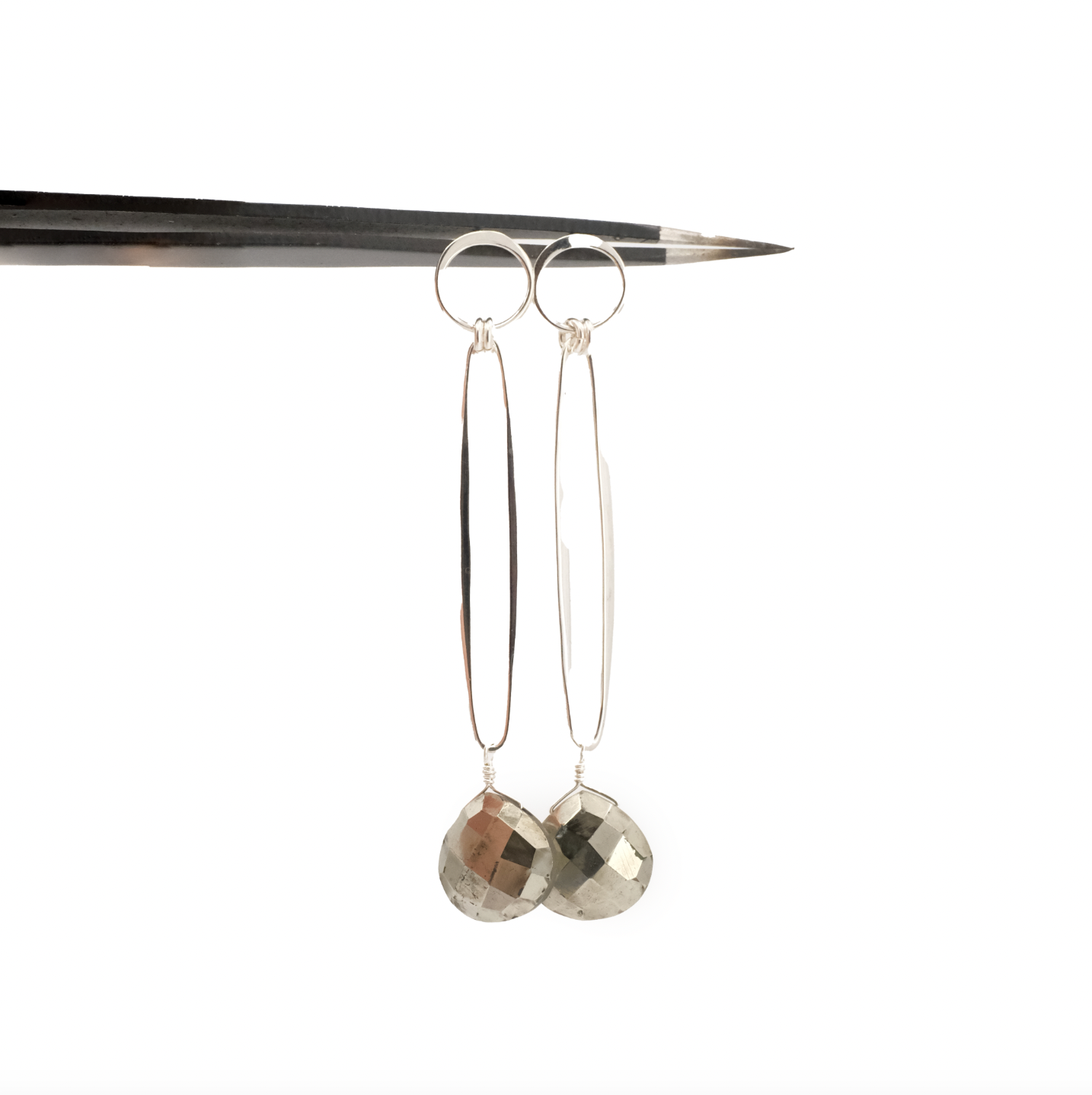 Sterling + Pyrite Lagom Earrings