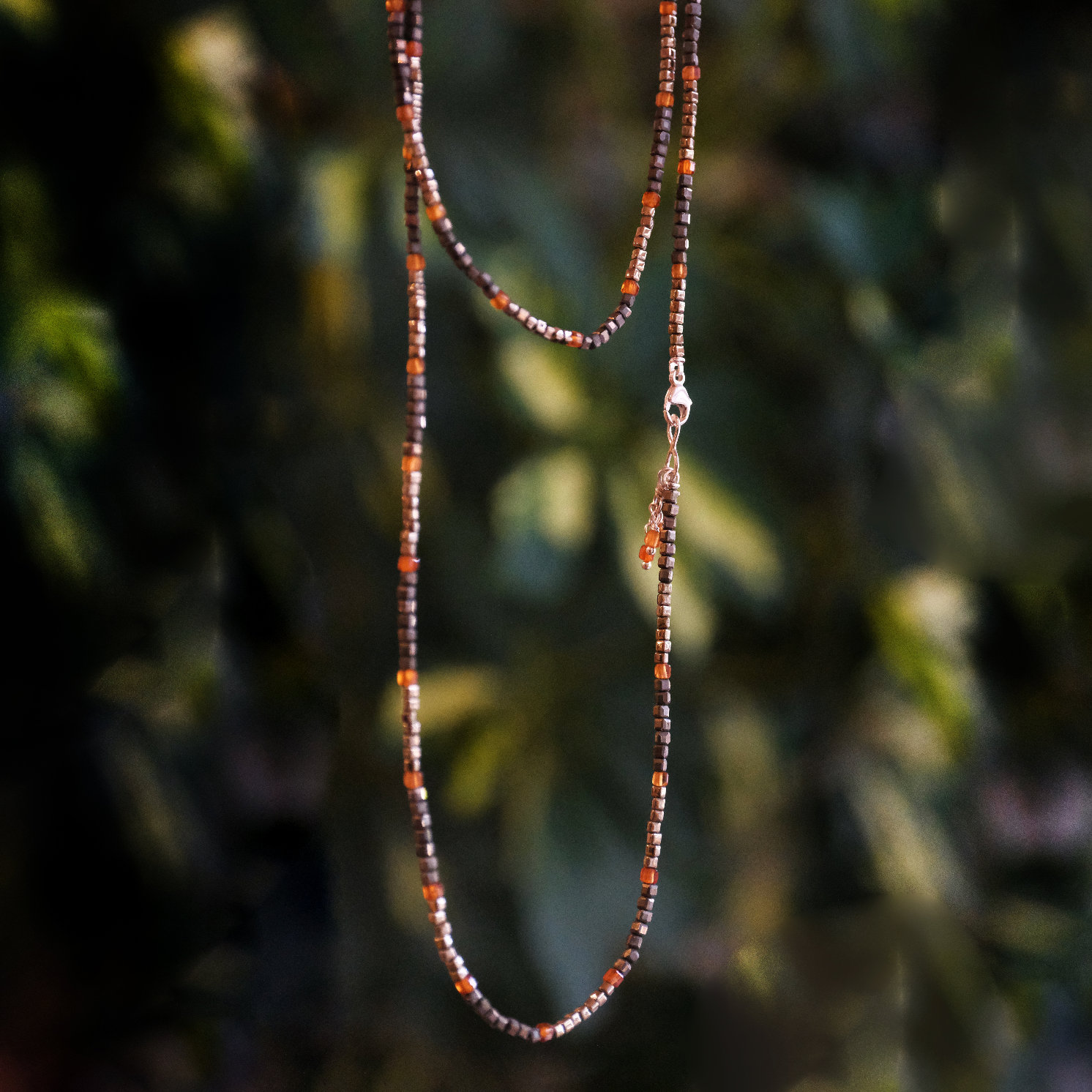 Pyrite + Rust Garnet Orphic Necklace - One of a Kind