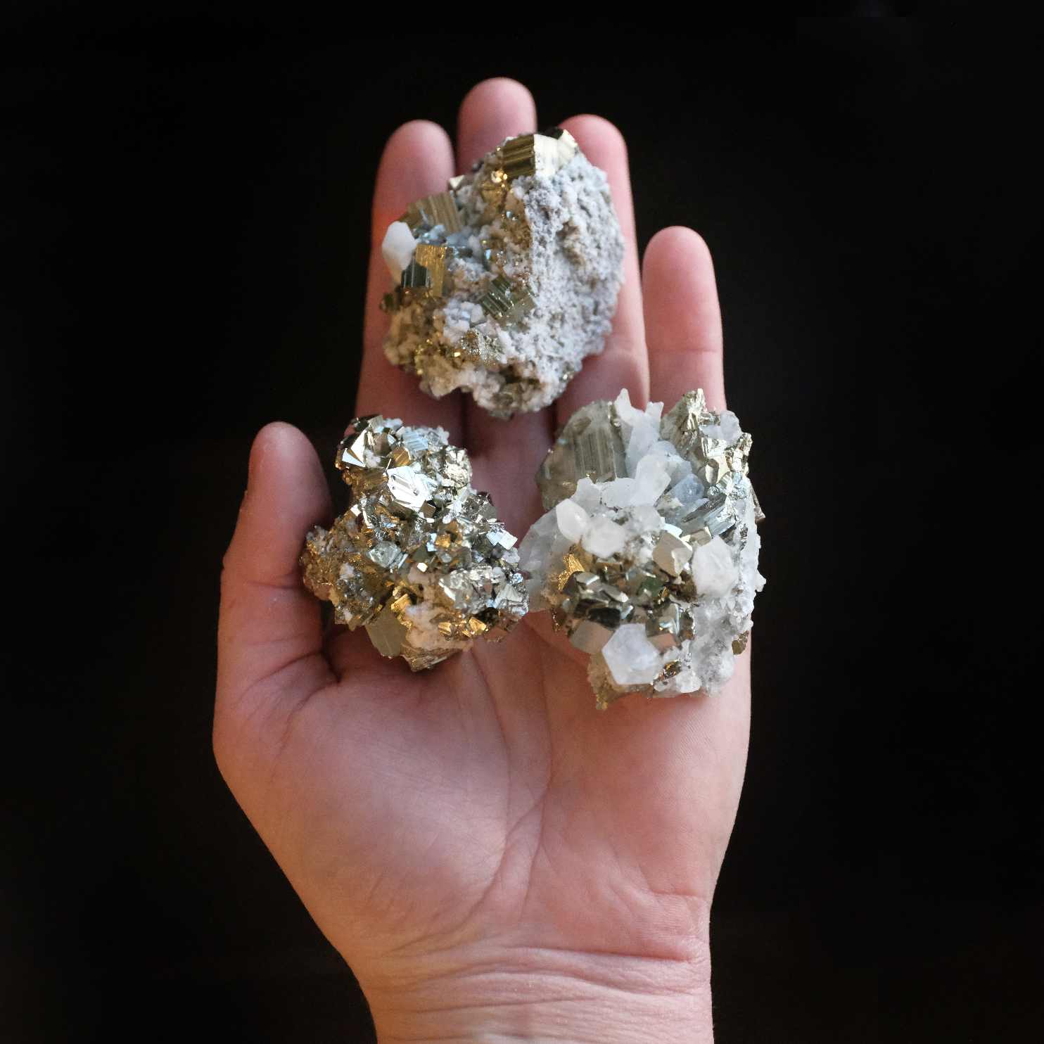 Peruvian Pyrite + Calcite Cluster