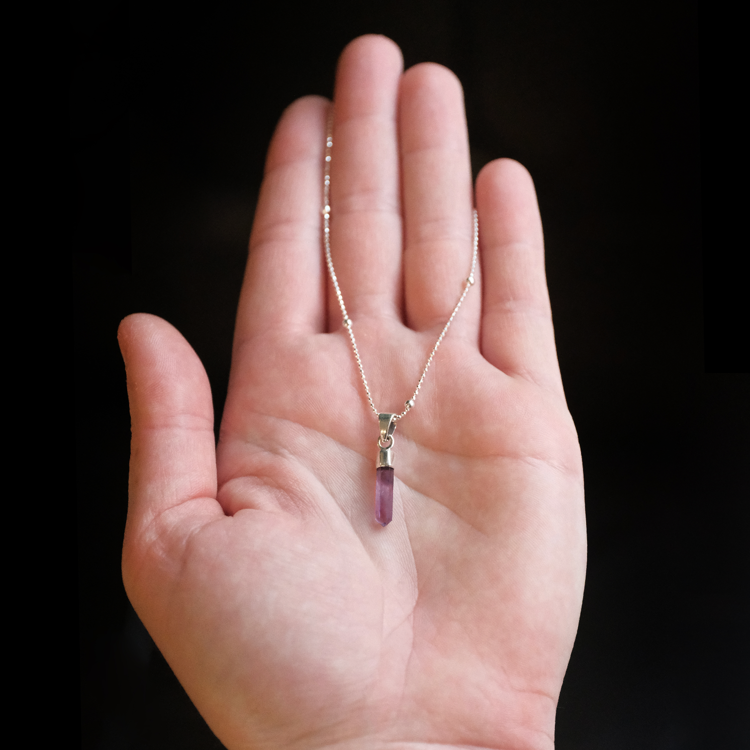Amethyst + Sterling Orbit Necklace - One of a Kind
