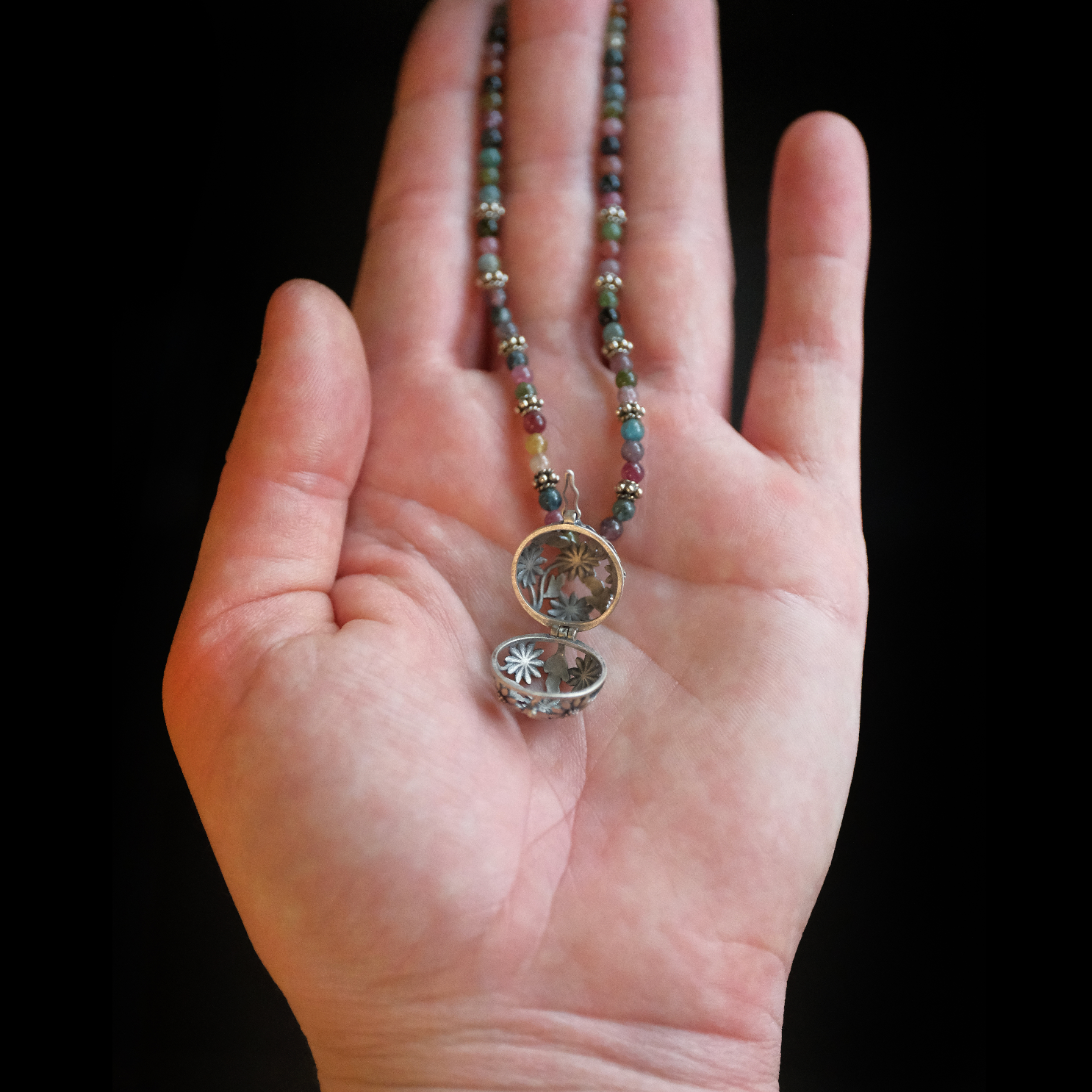 Tourmaline + Sterling Fae Locket - One of a Kind