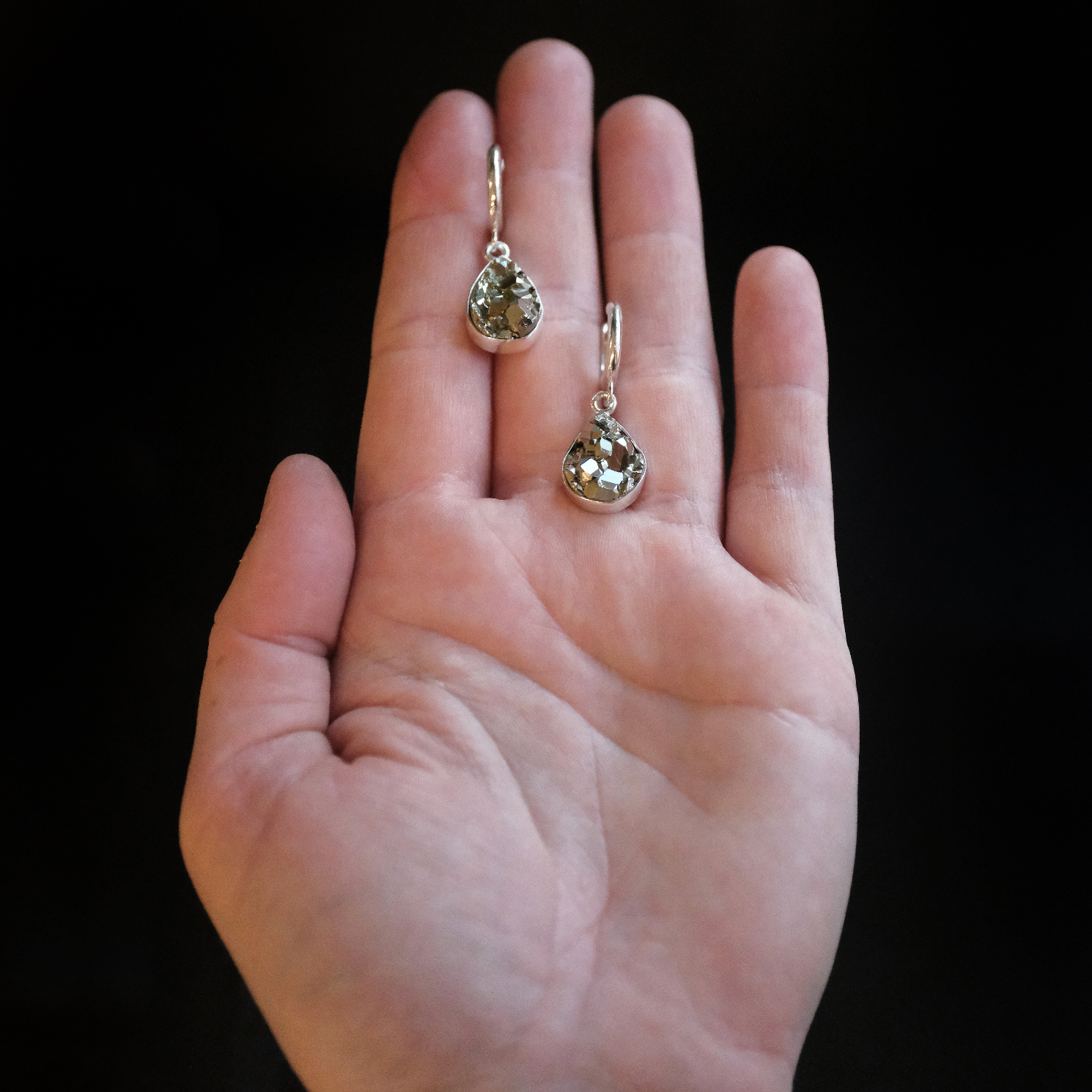Pyrite + Sterling Gold Rush Earrings - One of a Kind