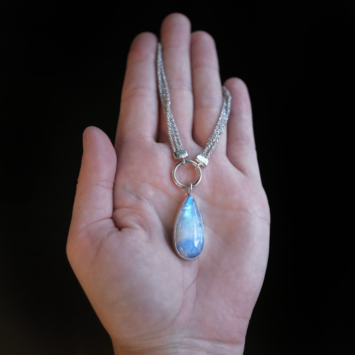 Moonstone + Sterling Malta Necklace - One of a Kind