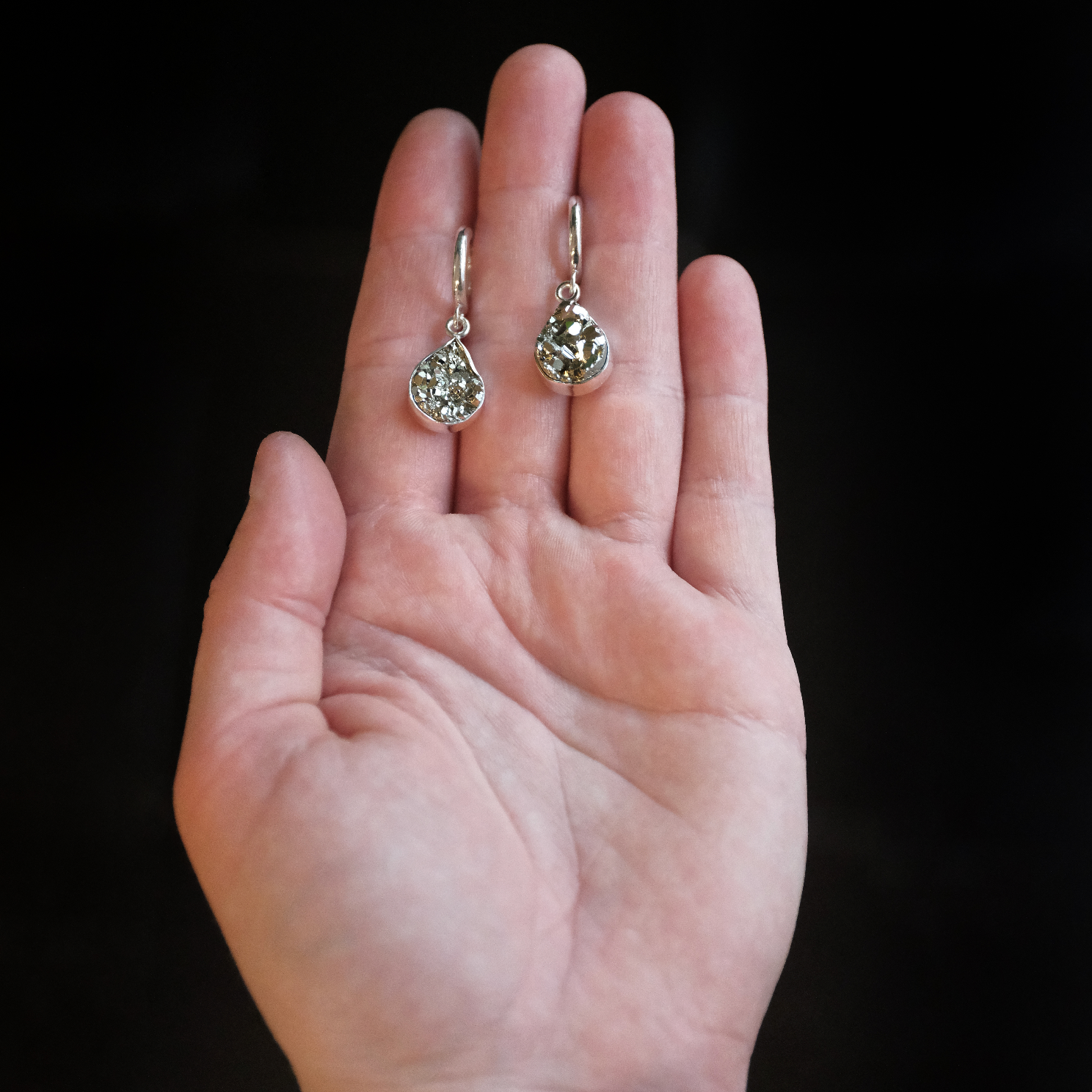 Pyrite + Sterling Gold Rush Earrings - One of a Kind