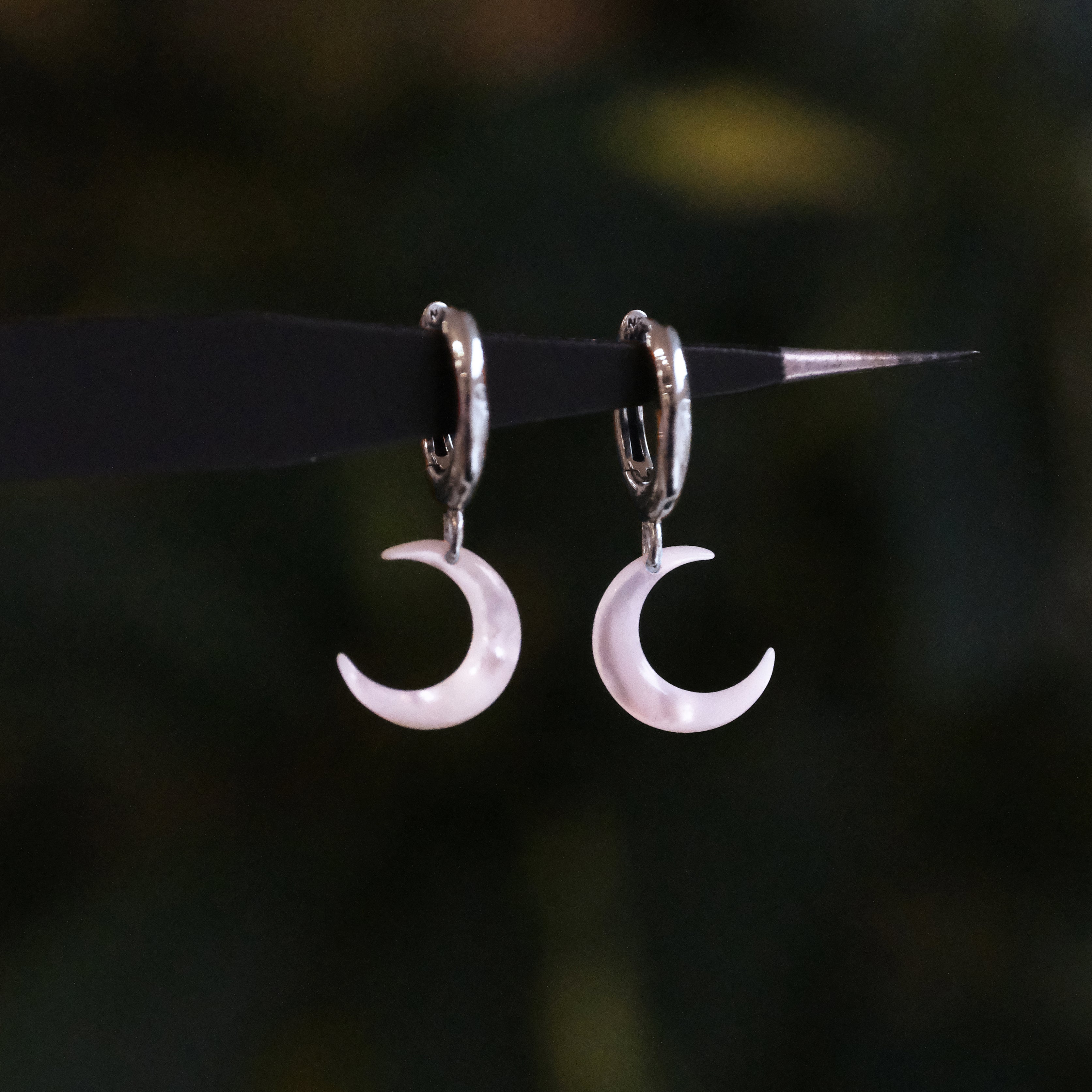 Mother of Pearl + Sterling Moon Huggers