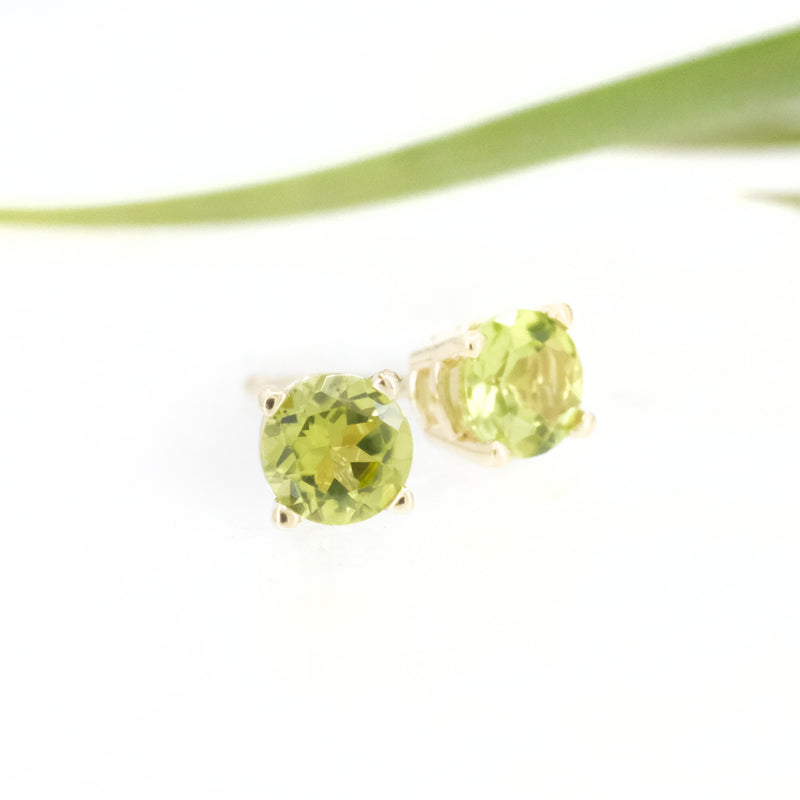 14k + Peridot Studs