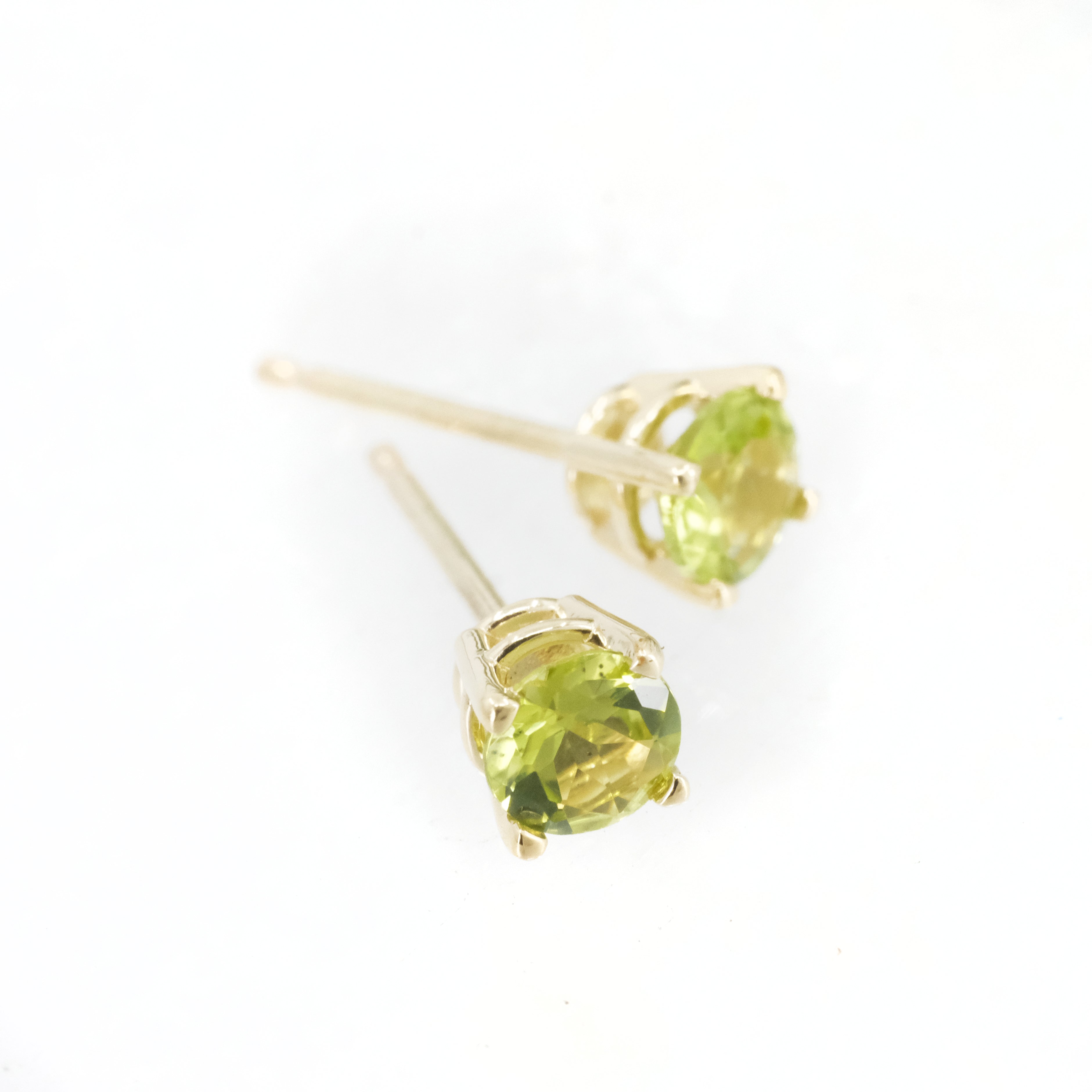 14k + Peridot Studs