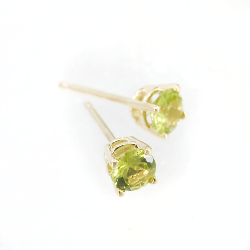 14k + Peridot Studs