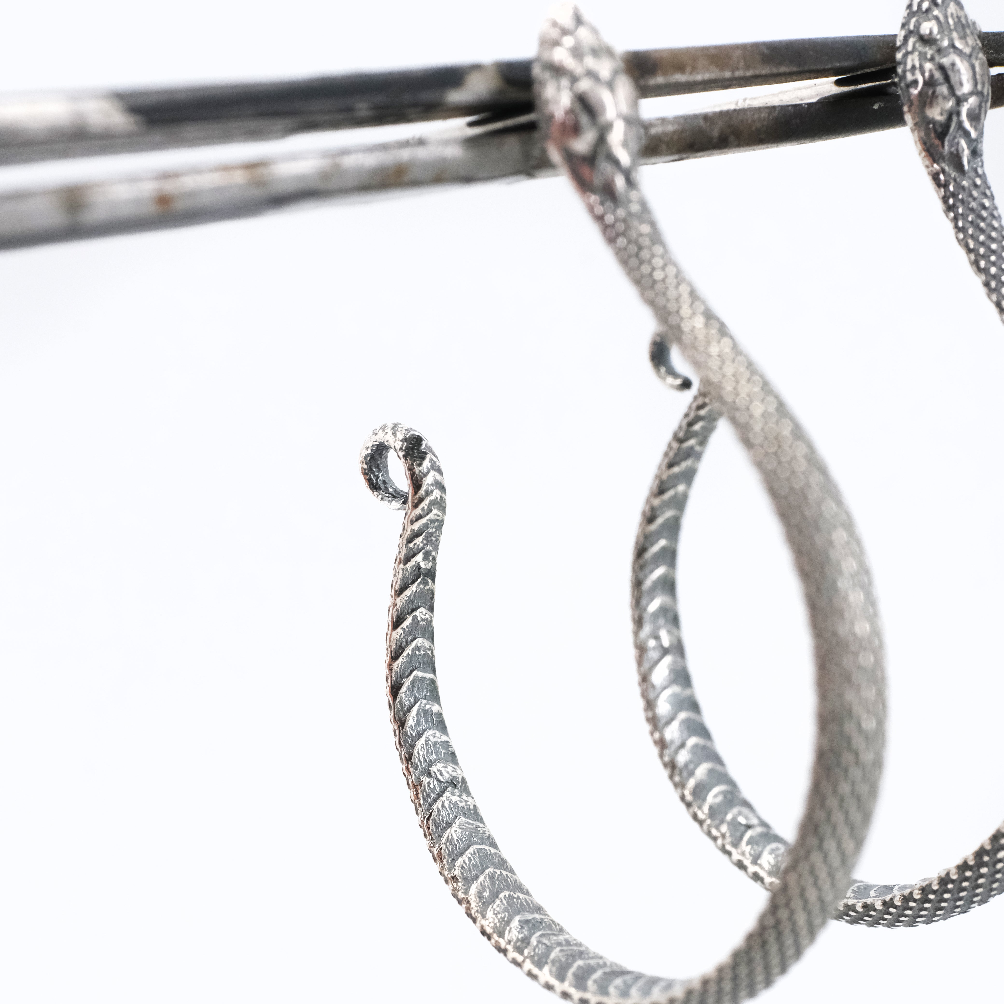 Sterling Serpent Hoops