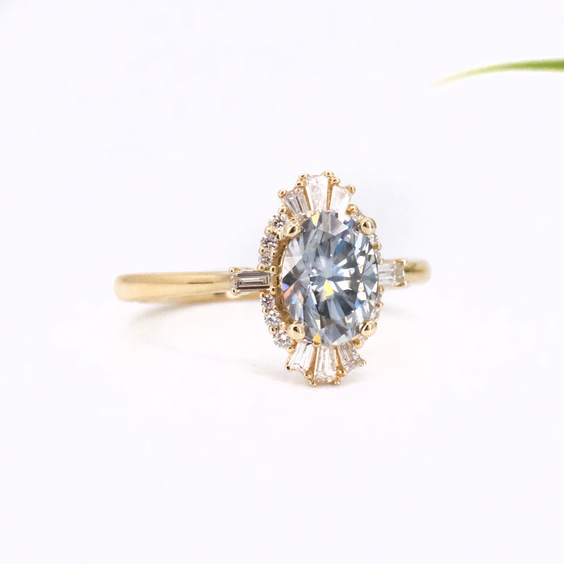 14k Moissanite + Diamond Chareau Ring