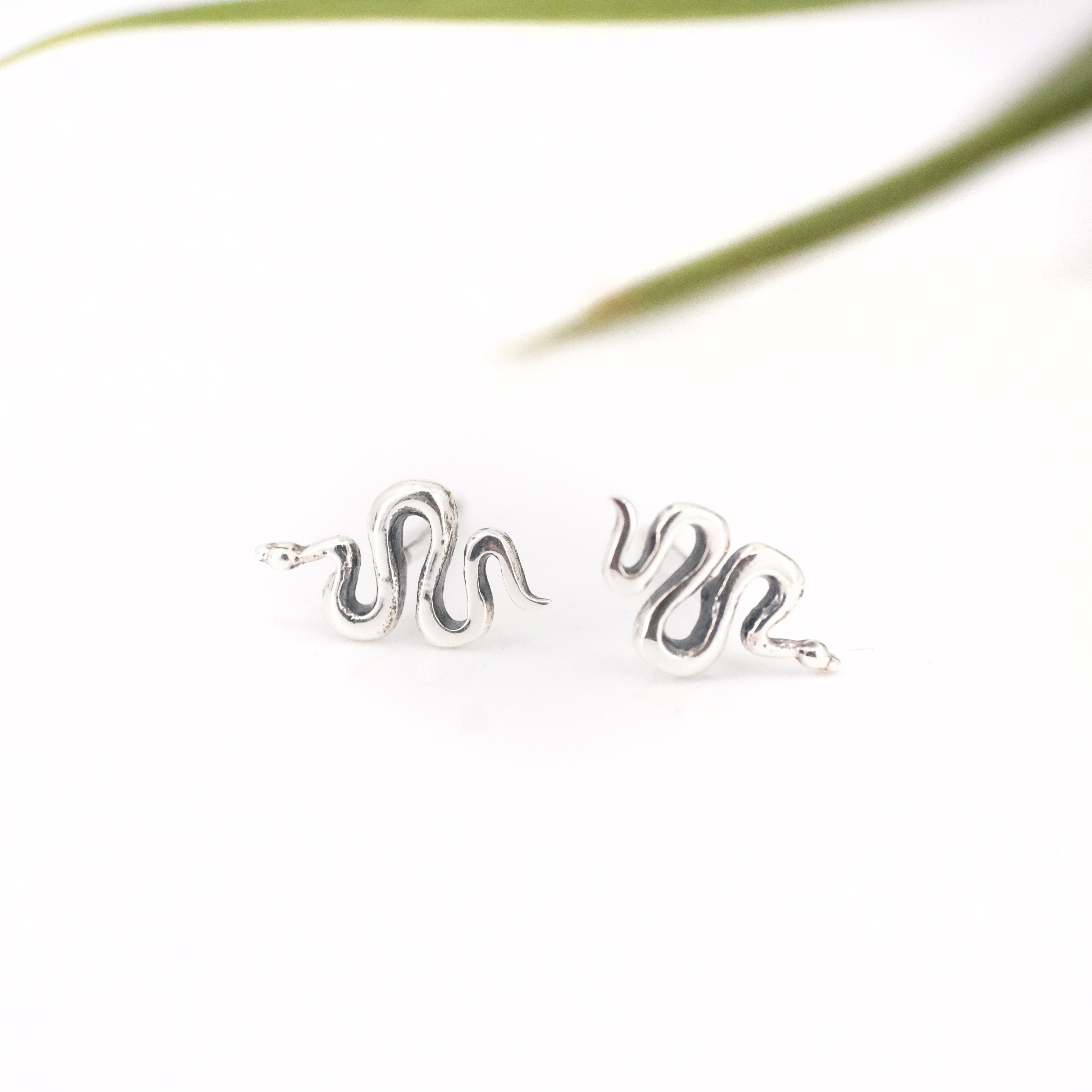 Tiny Sterling Snake Studs