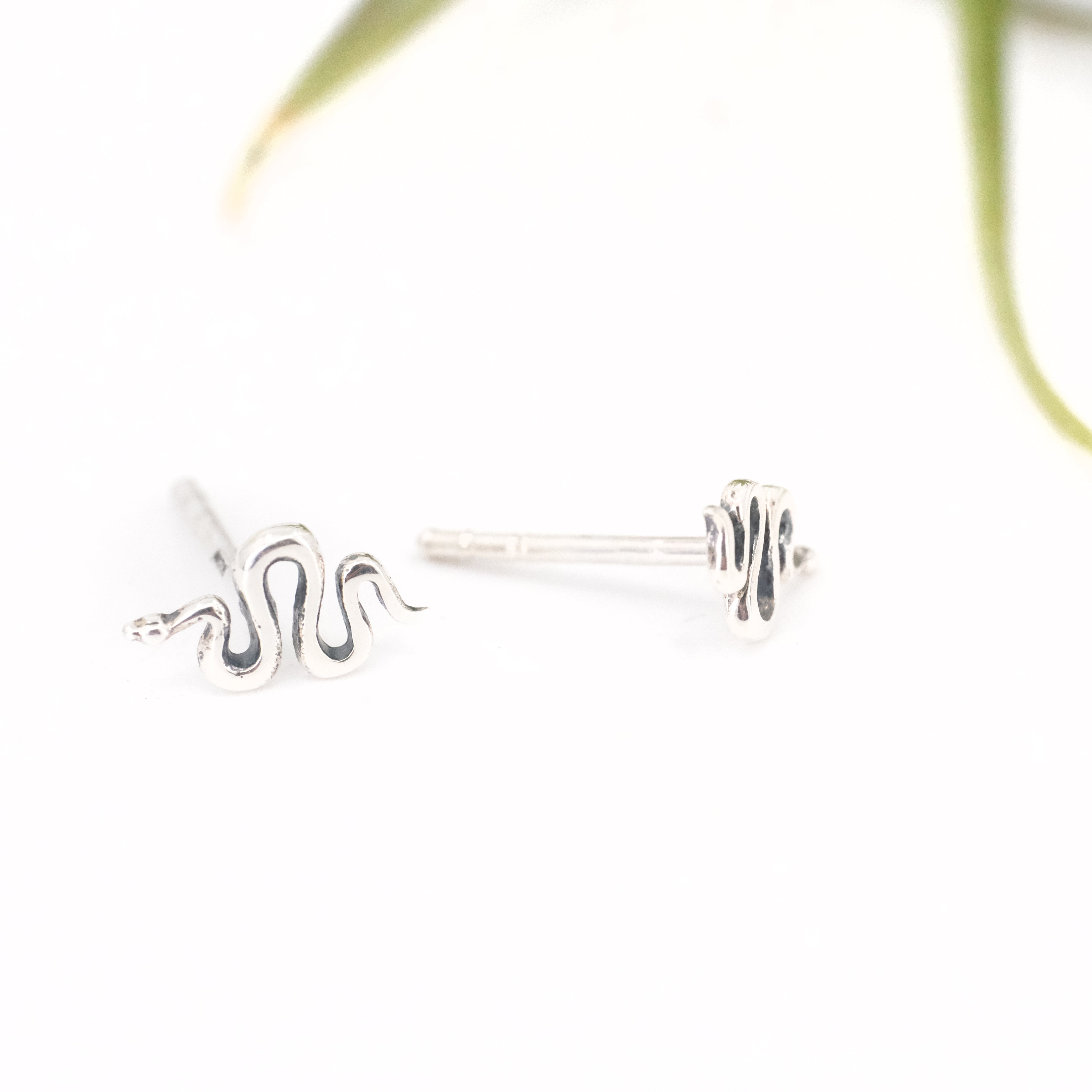 Tiny Sterling Snake Studs