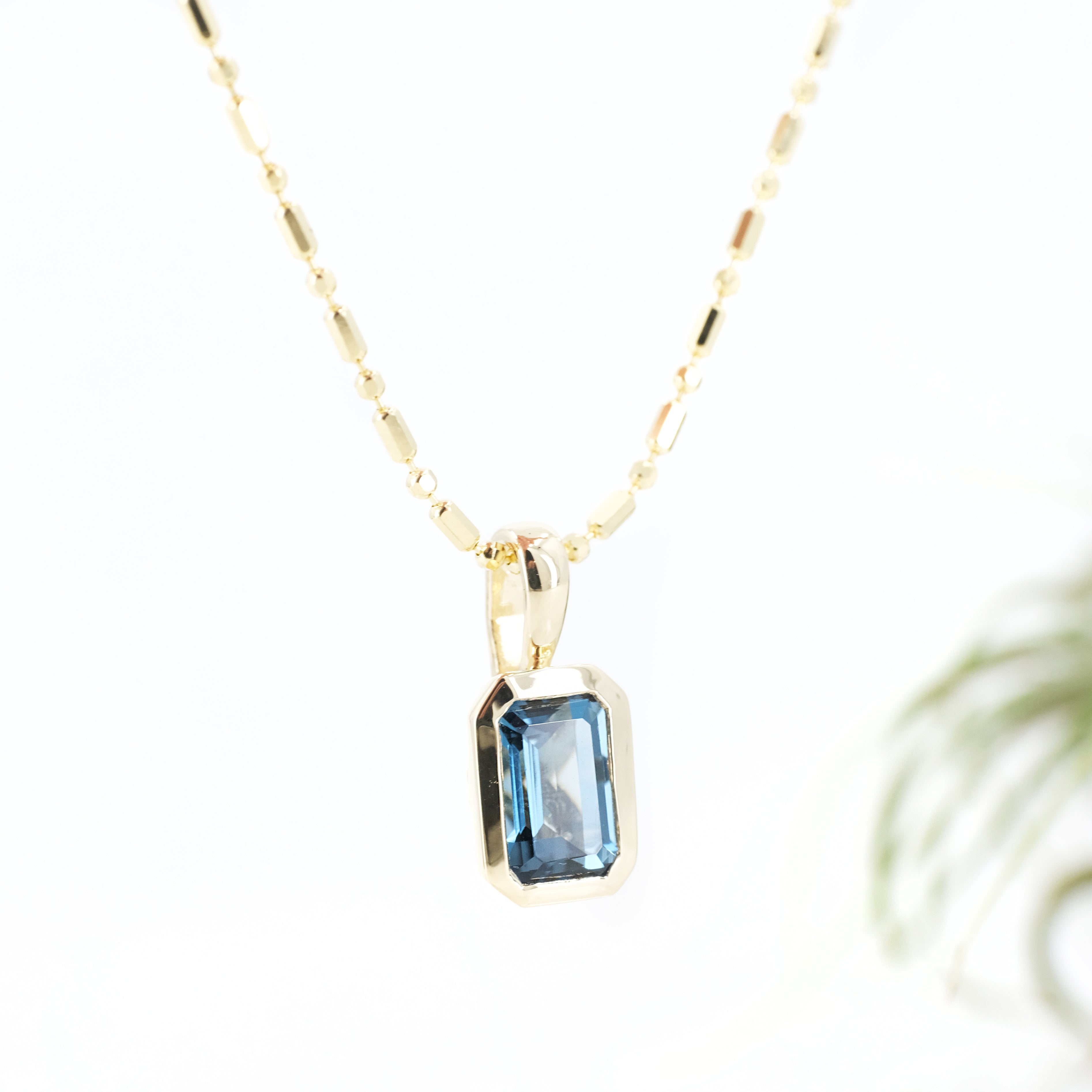 14k + London Blue Topaz Lyon Necklace