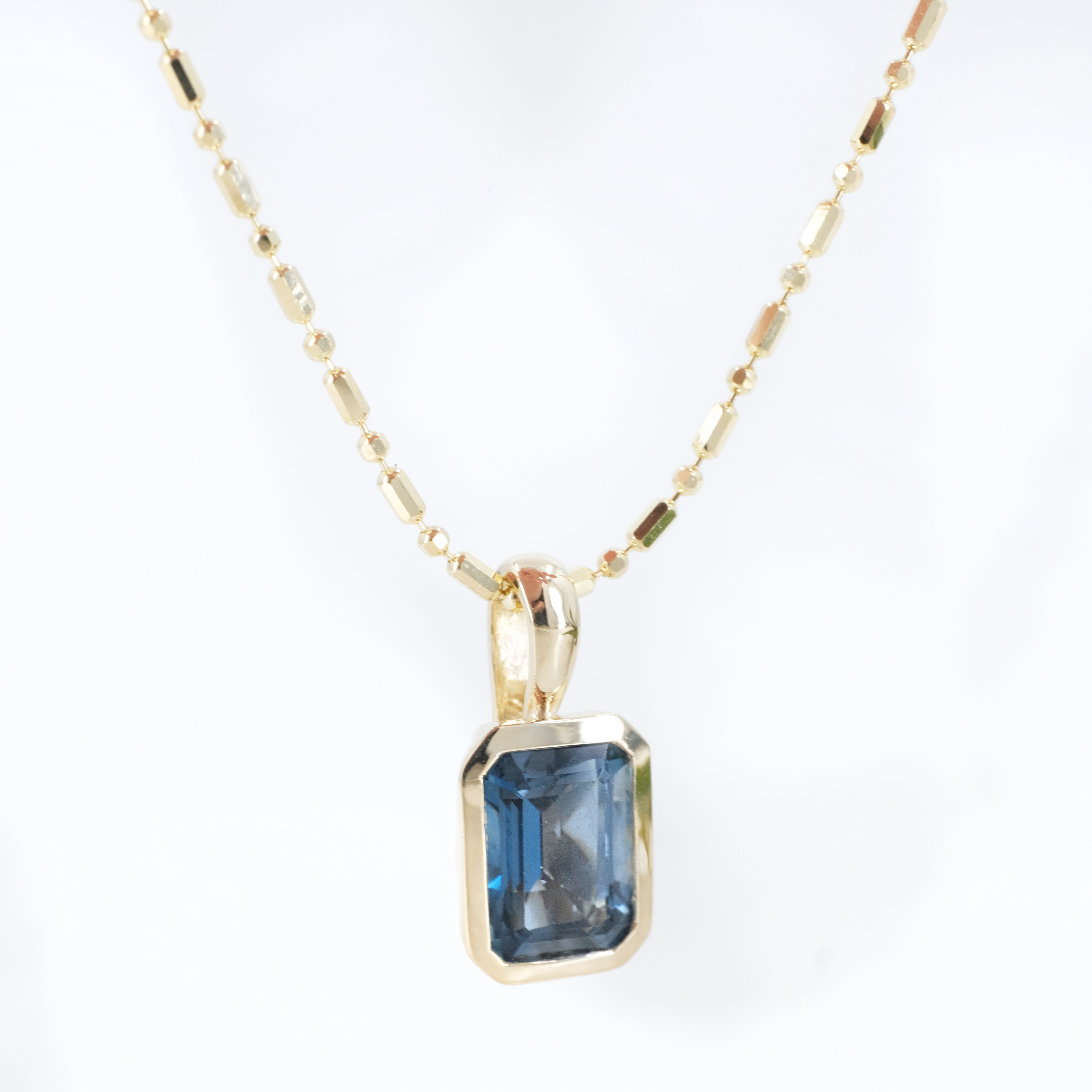 14k + London Blue Topaz Lyon Necklace