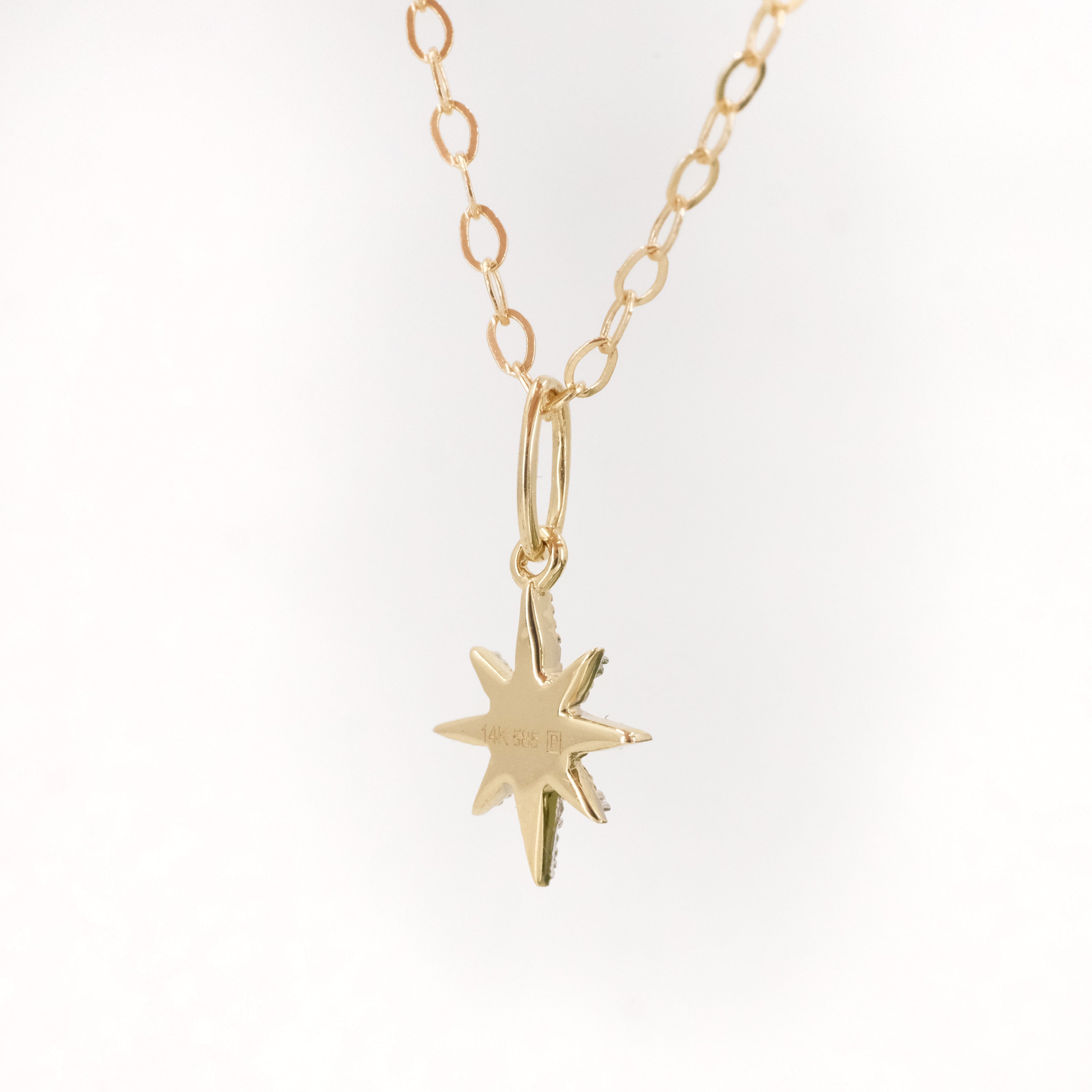 14k + Diamond North Star Necklace