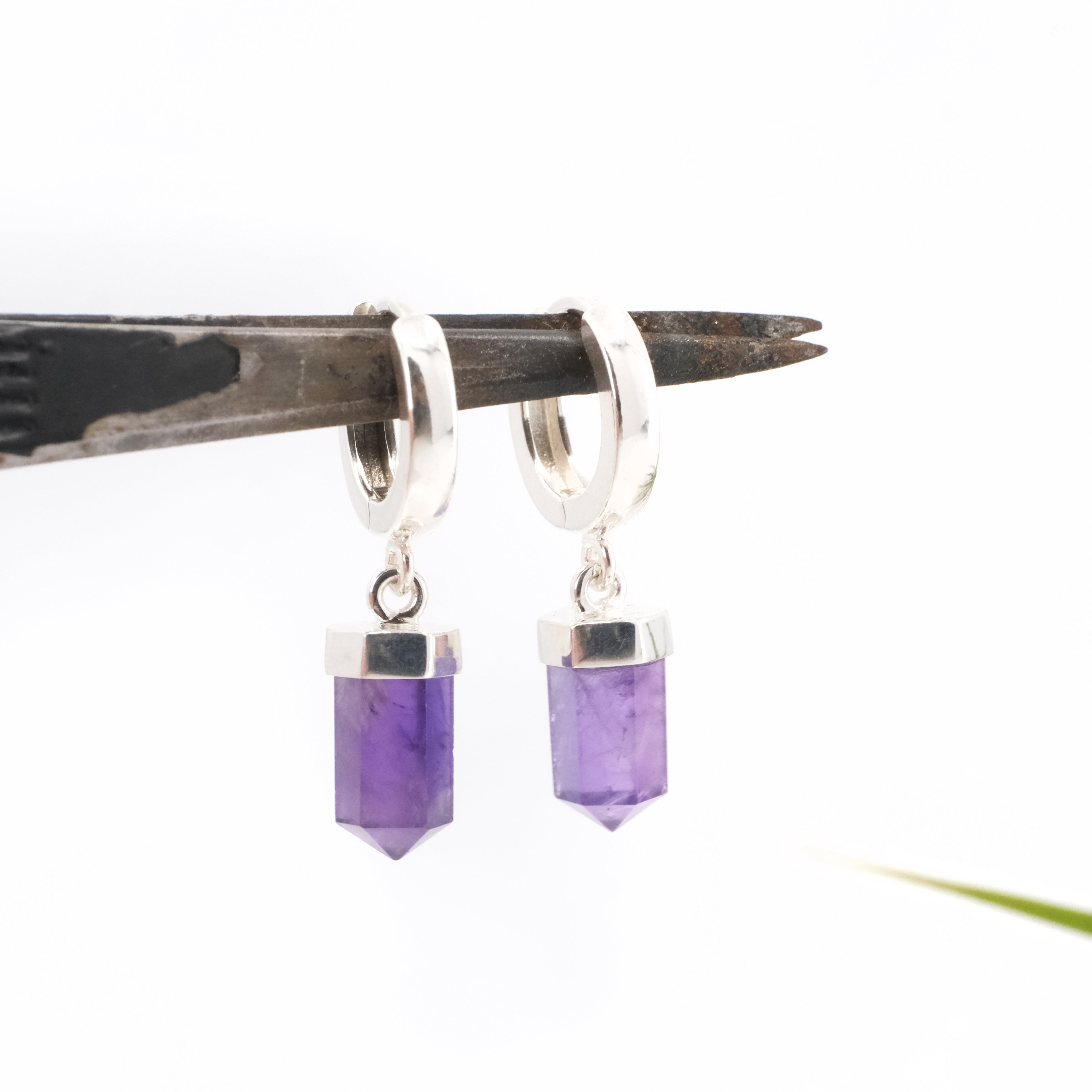 Amethyst Hugger Earrings