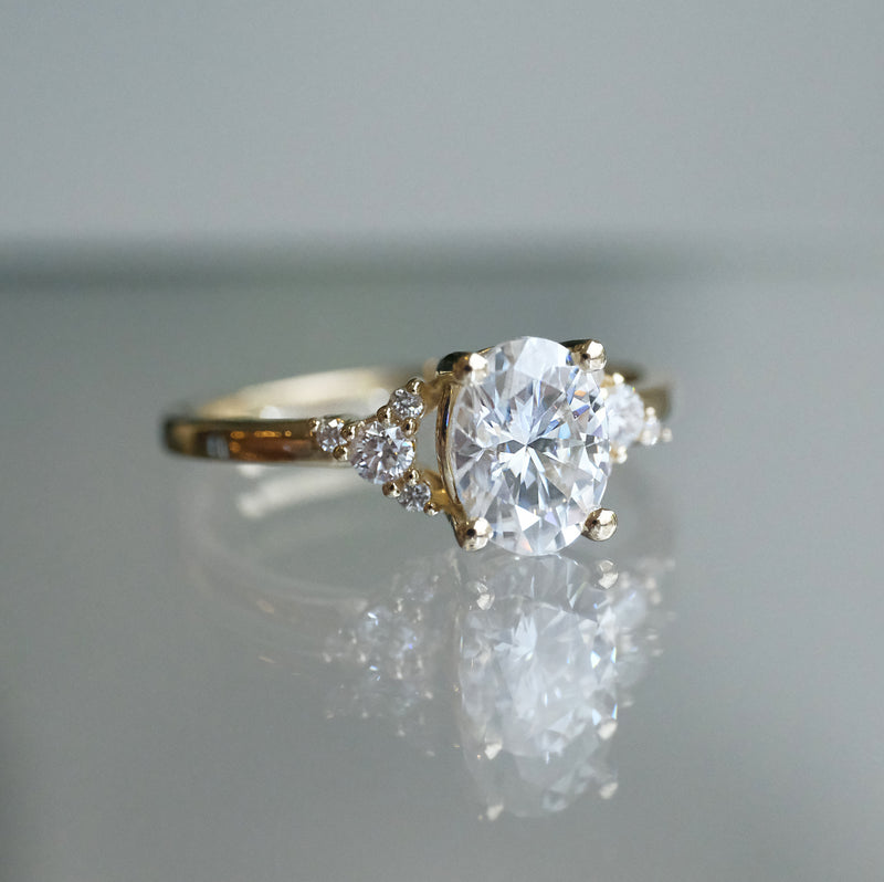 14k Moissonite + Diamond Juneau Ring