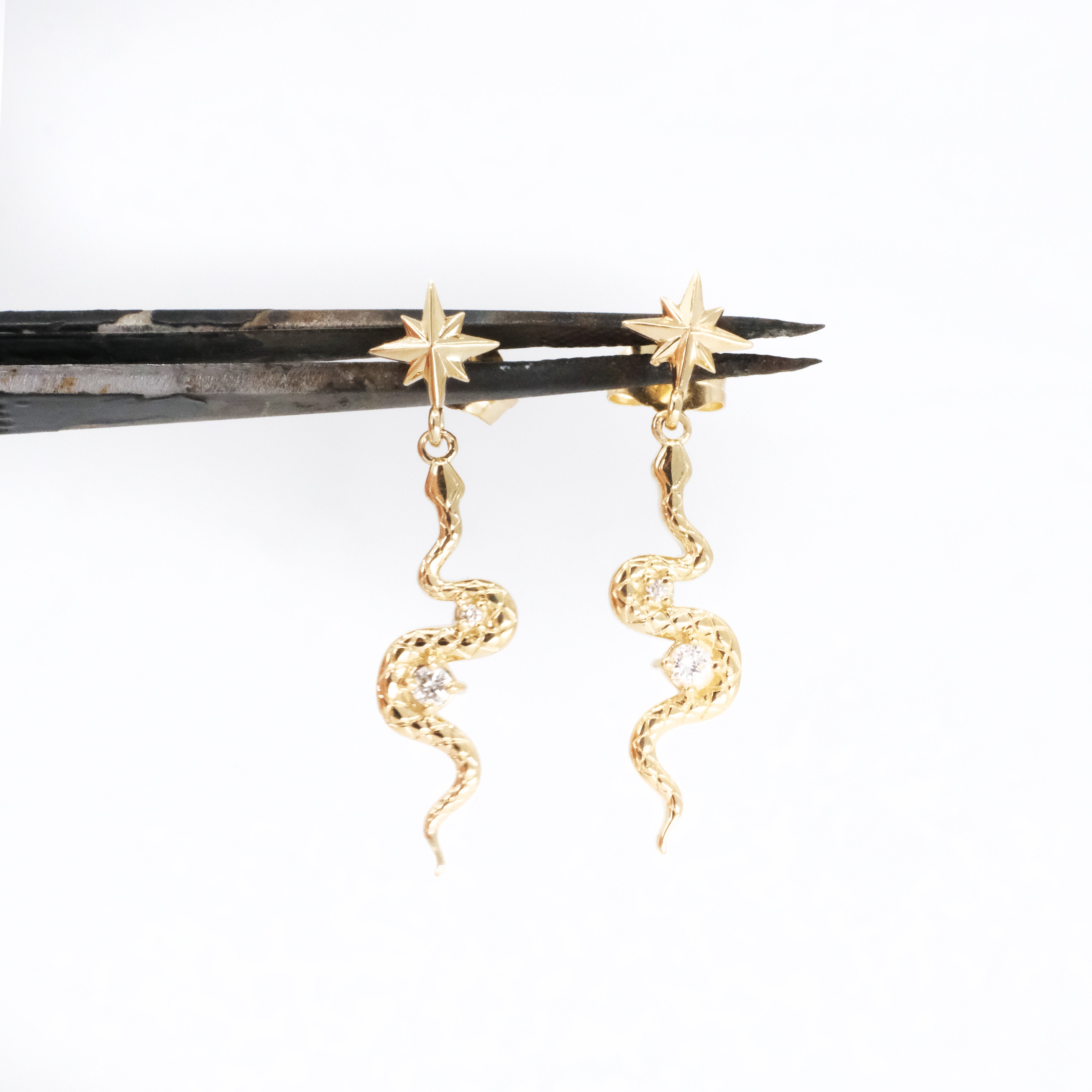 14k + Diamond Asp Earrings