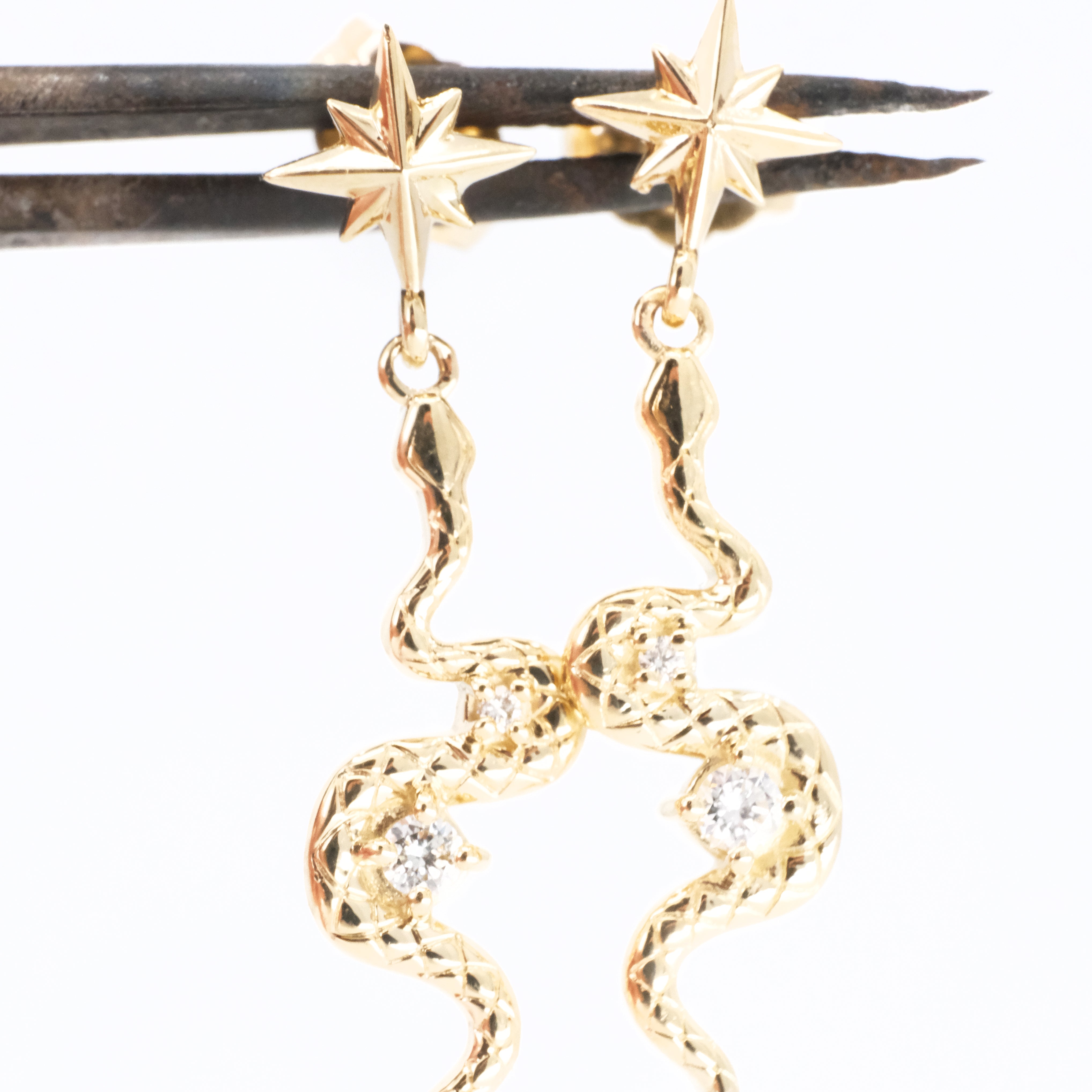 14k + Diamond Asp Earrings