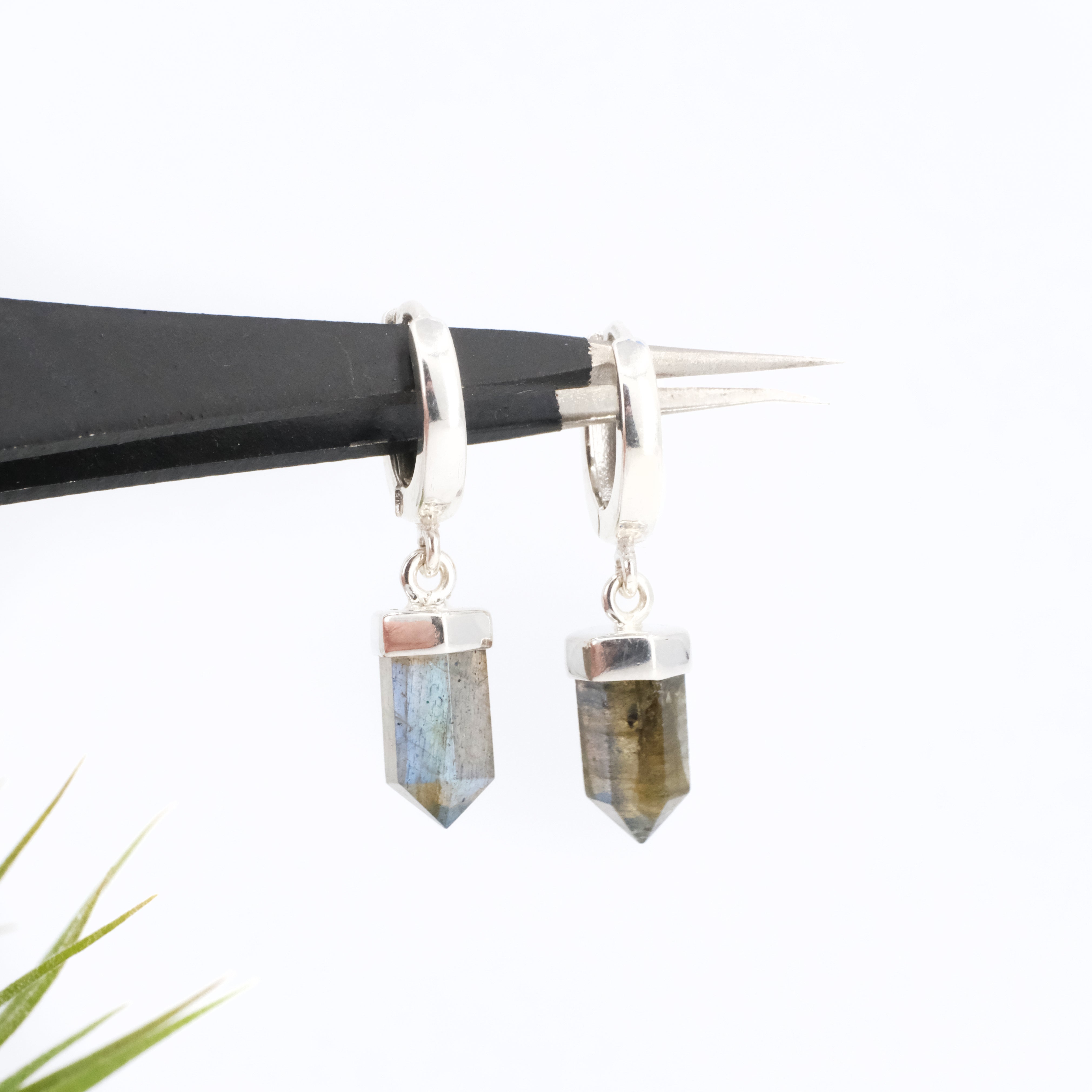 Labradorite Hugger Earrings