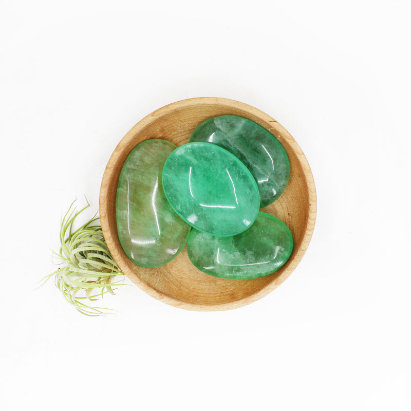 Green Fluorite Palm Stone