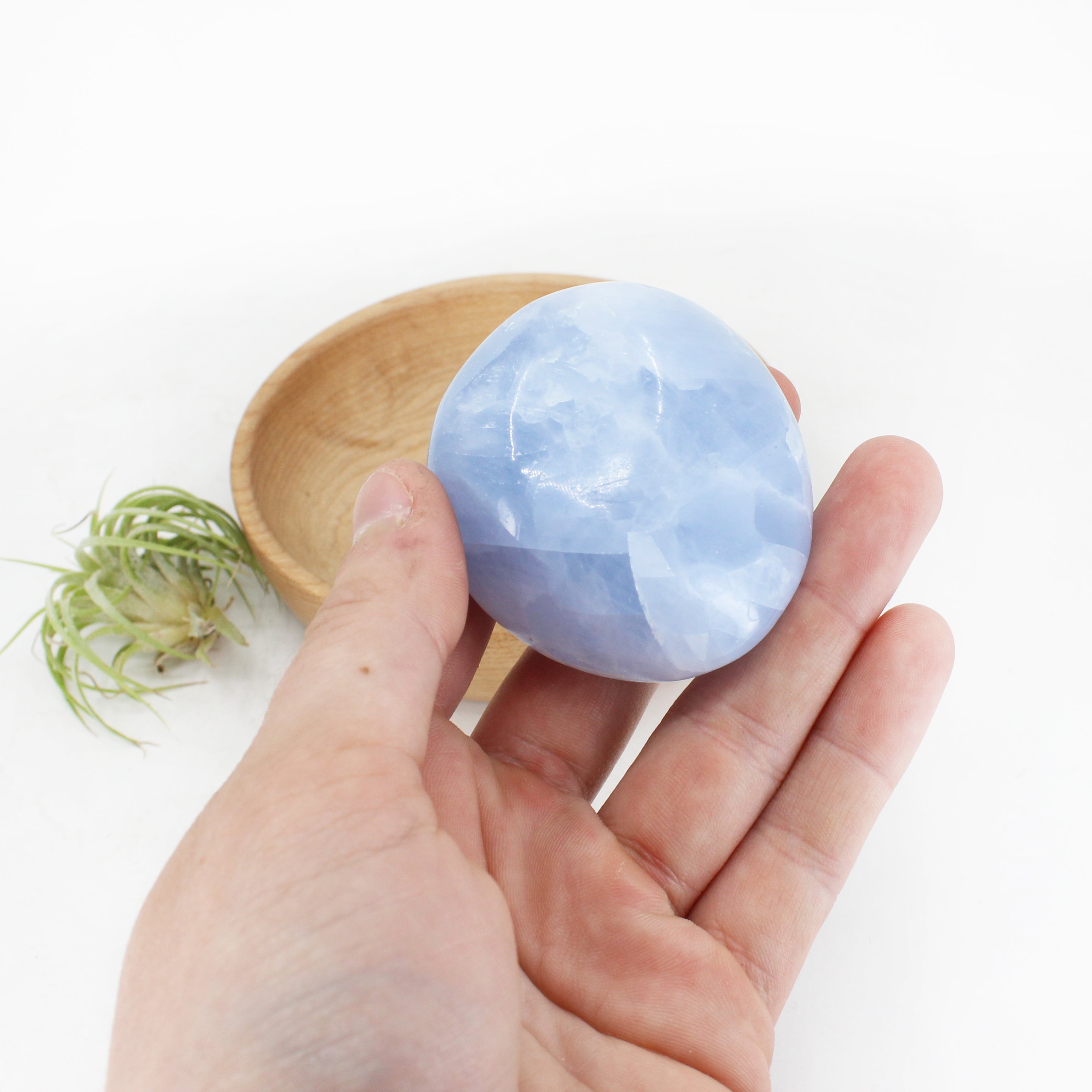 Celestite Palm Stone
