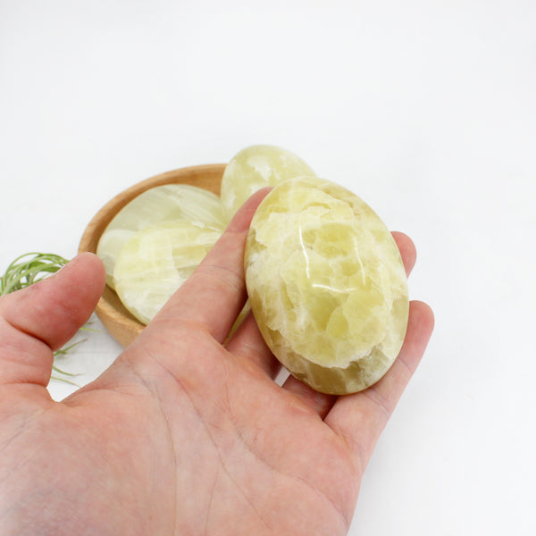 Lemon Calcite Palm Stone