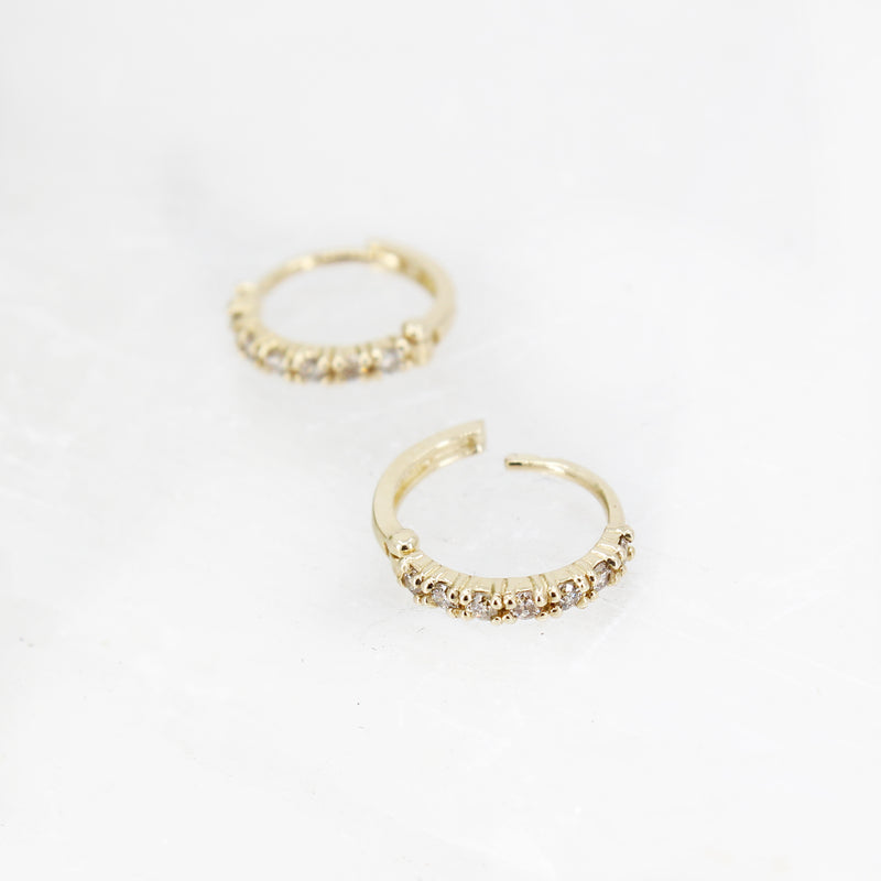 14k + Pavé Diamond Huggers