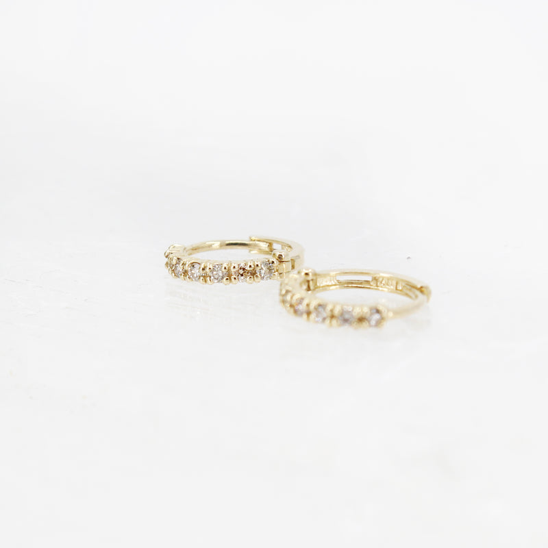 14k + Pavé Diamond Huggers