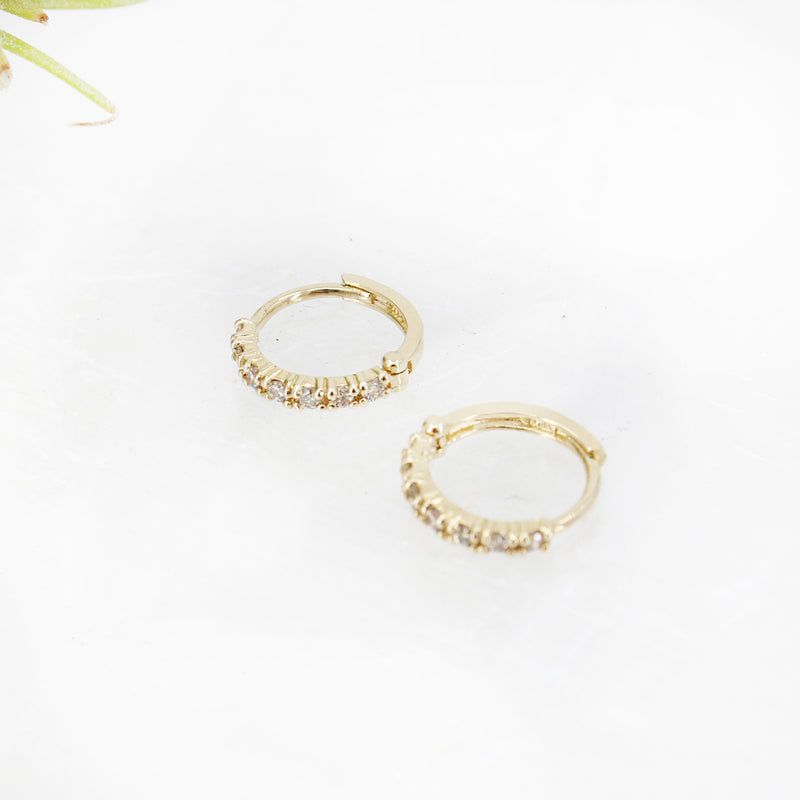 14k + Pavé Diamond Huggers