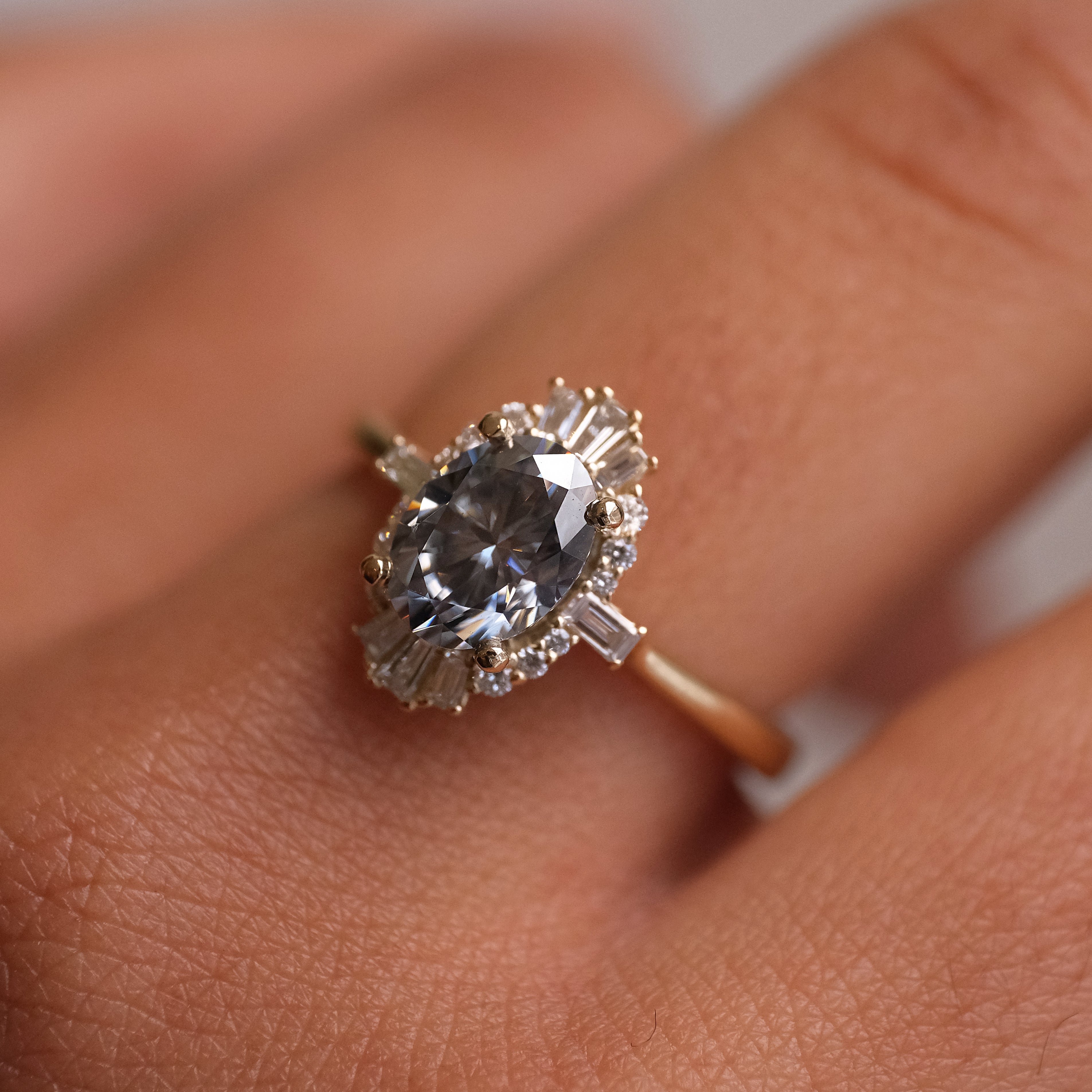 14k Moissanite + Diamond Chareau Ring