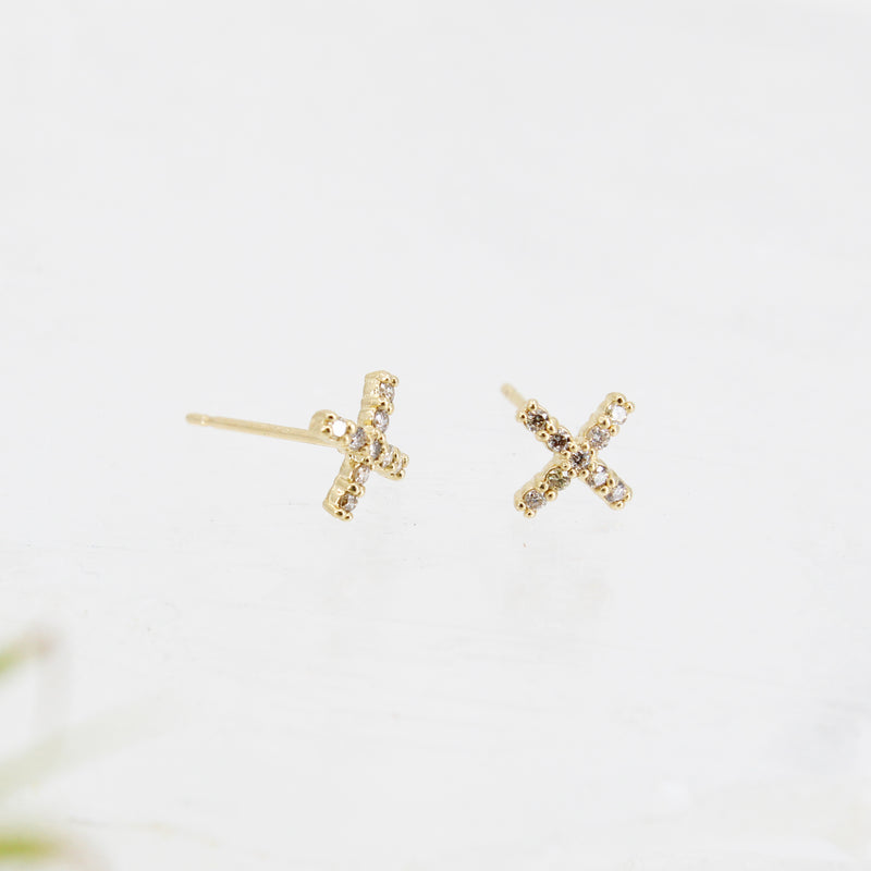 14k + Diamond You Are Here Studs